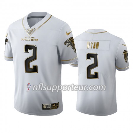 Maillot Homme Atlanta Falcons Matt Ryan 2 Nike Blanc Golden Edition 100th